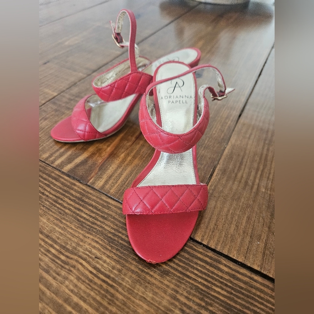 Size 6 Adrianna Pappel Red Leather Heels